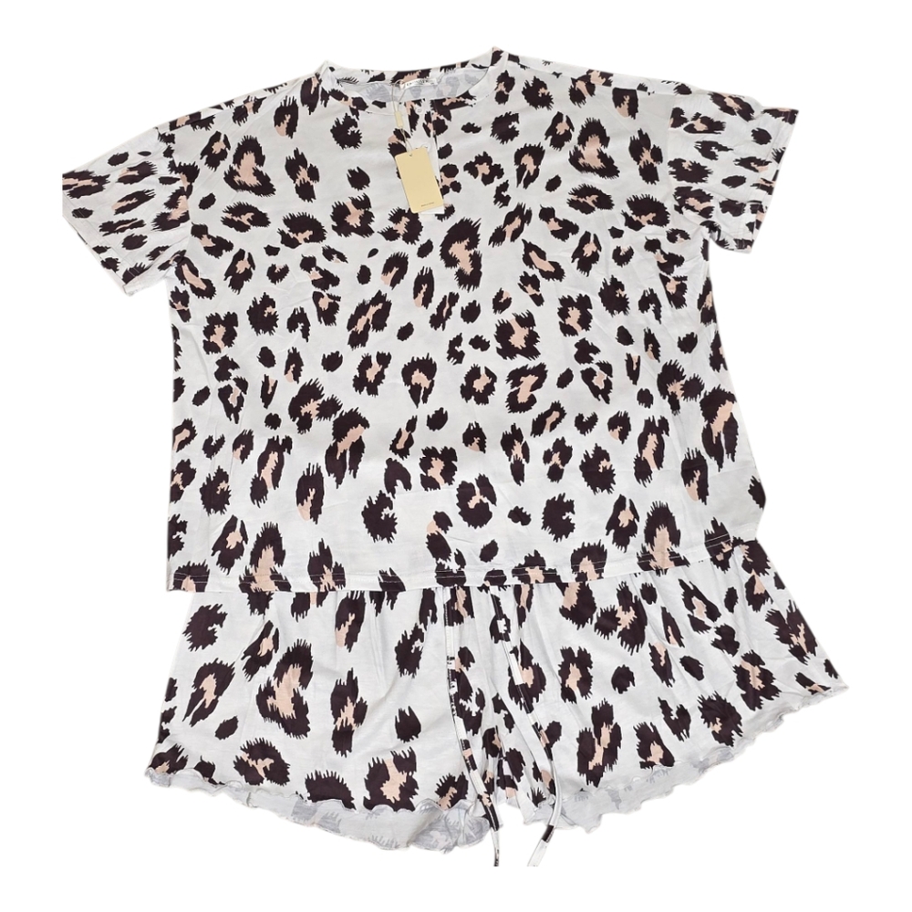 NWT Ekouaer XXL 2X Pajama Set Shorts Short Sleeve